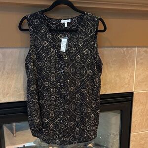 Maurices Black and Cream Floral Blouse
